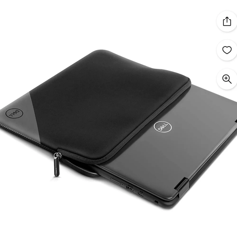 NIB Dell Black and Gray Tablet Sleeve Neoprene Zipper Case Up To 15 Inch Laptops